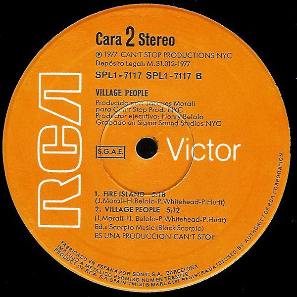 Village People - Village People | RCA Victor (SPL1-7117) - 3