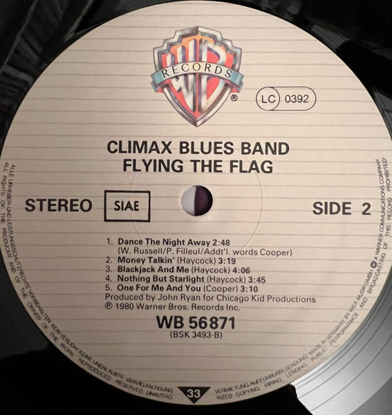 Climax Blues Band - Flying The Flag | Warner Bros. Records (WB 56 871) - 4