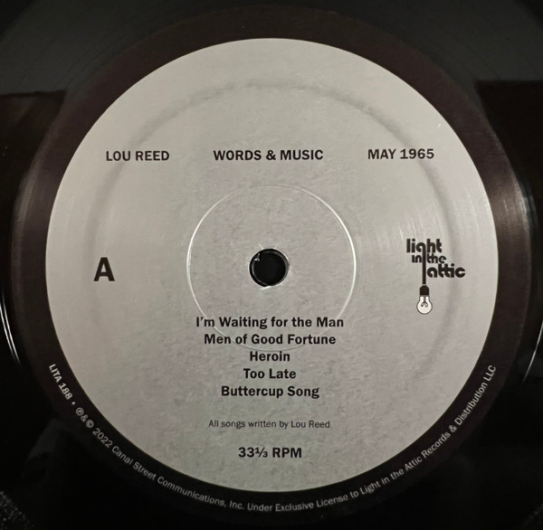 Lou Reed - Words & Music, May 1965 LP | Light In The Attic (LITA 188) - 2