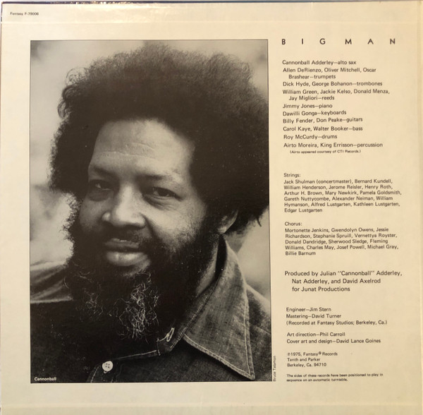Cannonball Adderley - Big Man: The Legend Of John Henry | Fantasy (F-79006) - 3