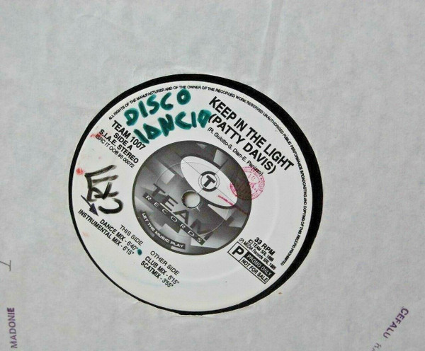 Patty Davis - Keep In The Light | Team Records (TEAM 1007) - main