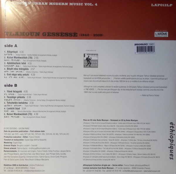 Tilahun Gessesse - Ethiopian Urban Modern Music Vol. 4 | L'Arôme Productions (LAP012LP) - 2