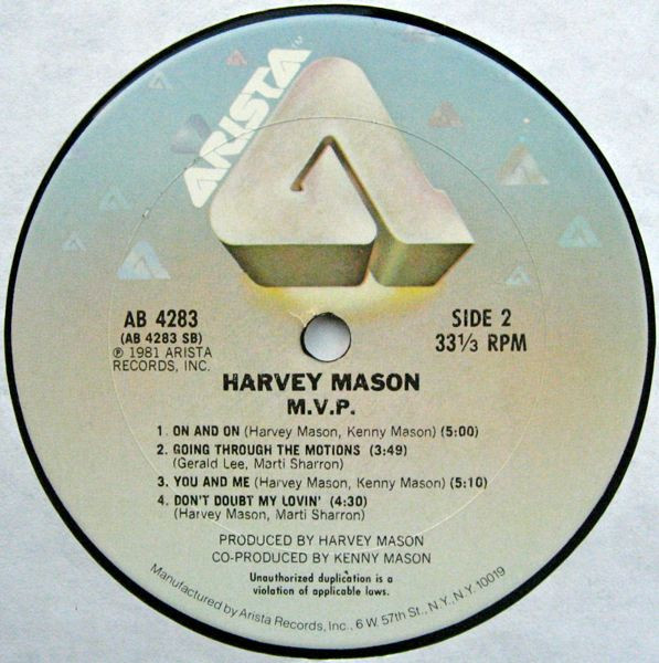 Harvey Mason - M.V.P. | Arista (AB 4283) - 4