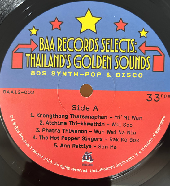 Various - Baa Records Selects: Thailand’s Golden Sounds - 80s Synth Pop & Disco | BAA Records (BAA12-002) - 3