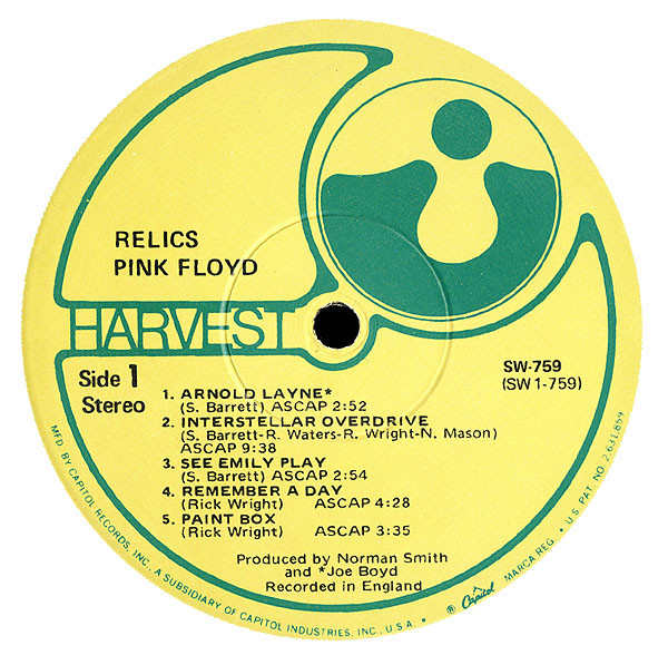 Pink Floyd - Relics - A Bizarre Collection Of Antiques & Curios | Harvest (SW-759) - 3 Pink Floyd - Relics - A Bizarre Collection Of Antiques & Curios | Harvest (SW-759) - 3