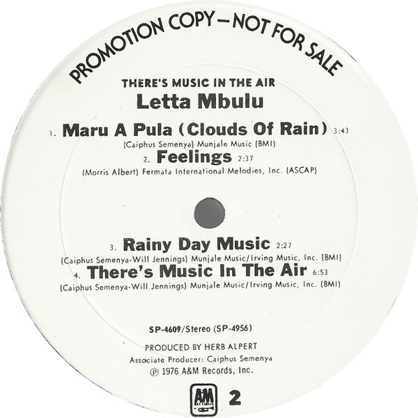 Letta Mbulu - There's Music In The Air | A&M Records (SP-4609) - 3 Letta Mbulu - There's Music In The Air | A&M Records (SP-4609) - 3