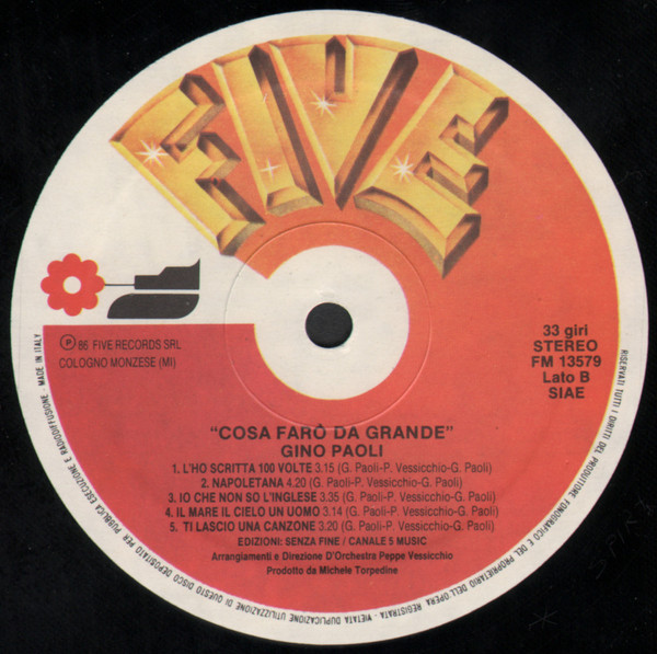 Gino Paoli - Cosa Farò Da Grande | Five (FM 13579) - 2 Gino Paoli - Cosa Farò Da Grande | Five (FM 13579) - 2