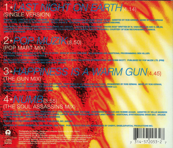 U2 - Last Night On Earth [CD] | Island Records (314-572 053-2) - 3