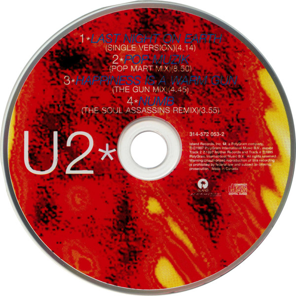 U2 - Last Night On Earth [CD] | Island Records (314-572 053-2) - 2