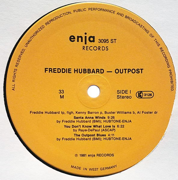 Freddie Hubbard - Outpost | Enja Records (enja 3095) - 3