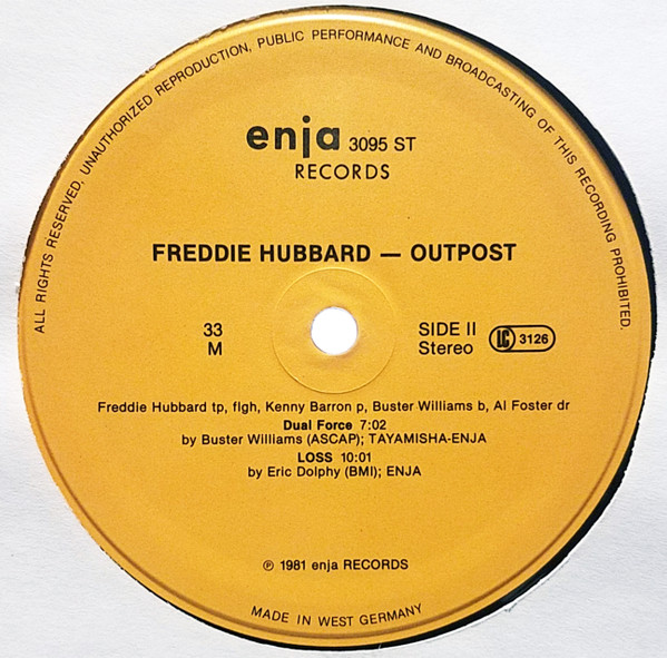 Freddie Hubbard - Outpost | Enja Records (enja 3095) - 4