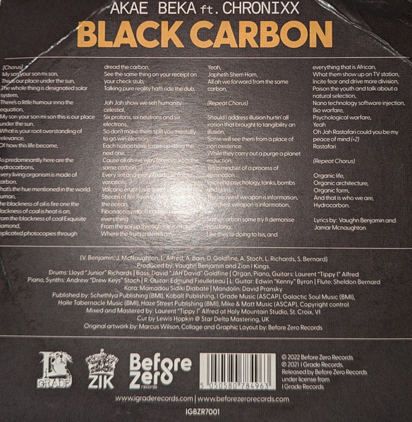 Akae Beka Ft. Chronixx - Black Carbon | Before Zero Records (IGBZR7001) - 2