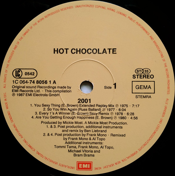 Hot Chocolate - 2001 | EMI (1C 064-74 8056 1) - 3