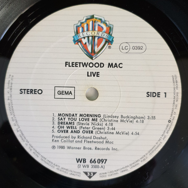 Fleetwood Mac - Fleetwood Mac Live | Warner Bros. Records (WB 66097) - 4
