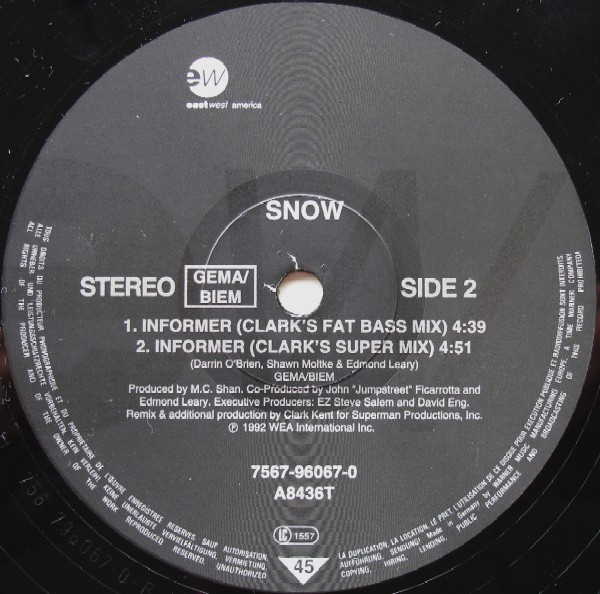 Snow - Informer | EastWest Records America (7567-96067-0) - 4