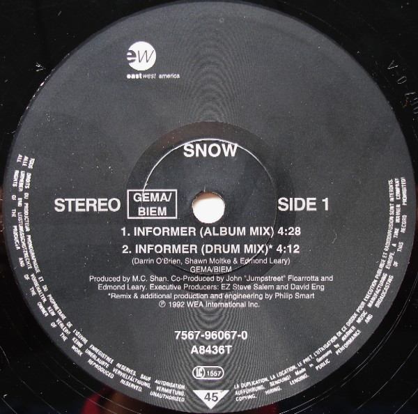 Snow - Informer | EastWest Records America (7567-96067-0) - 3