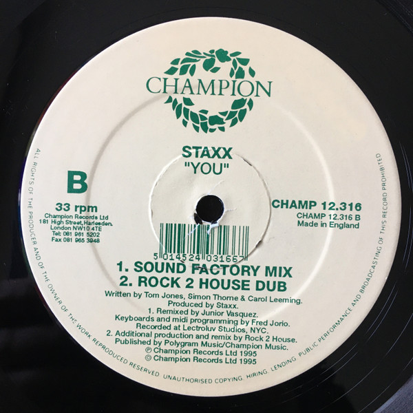 Staxx - You | Champion (CHAMP 12. 316) - 4