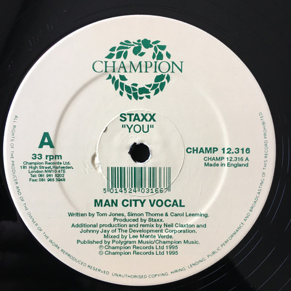 Staxx - You | Champion (CHAMP 12. 316) - 3