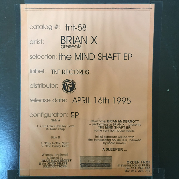 Brian X - The Mind Shaft EP | TNT Records (TNT-58) - 3