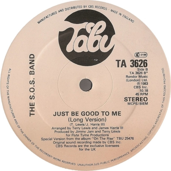 The S.O.S. Band - Just Be Good To Me | Tabu Records (TA 3626) - 3