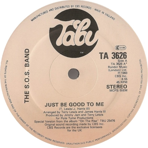 The S.O.S. Band - Just Be Good To Me | Tabu Records (TA 3626) - 2