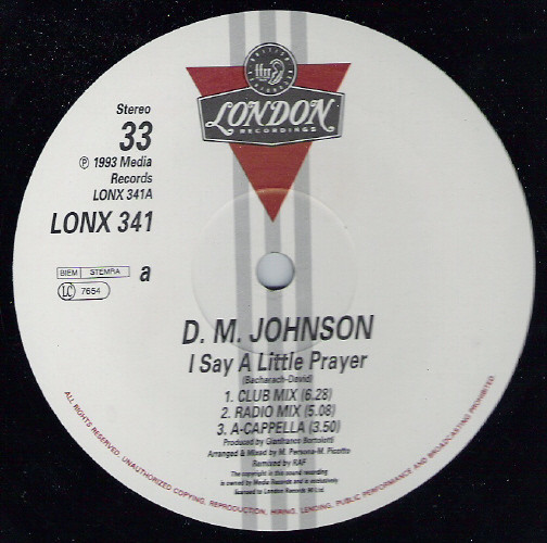 David Michael Johnson - I Say A Little Prayer | London Records (LONX 341) - 3
