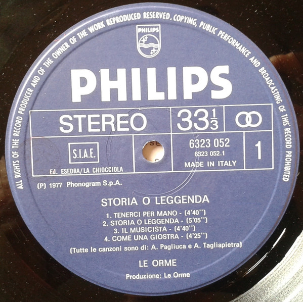 Le Orme - Storia O Leggenda | Philips (6323 052) - main Le Orme - Storia O Leggenda | Philips (6323 052) - main