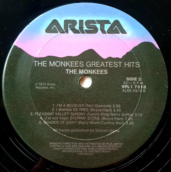 The Monkees - The Monkees Greatest Hits | Arista (VPL1 7518) The Monkees - The Monkees Greatest Hits | Arista (VPL1 7518)