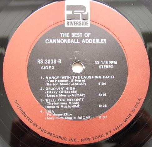 Cannonball Adderley - The Best Of Cannonball Adderley | Riverside Records (RS 3038) - 4 Cannonball Adderley - The Best Of Cannonball Adderley | Riverside Records (RS 3038) - 4