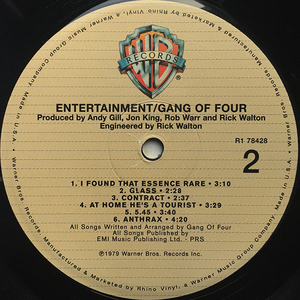 Gang Of Four - Entertainment! | Warner Bros. Records (78428) - 4