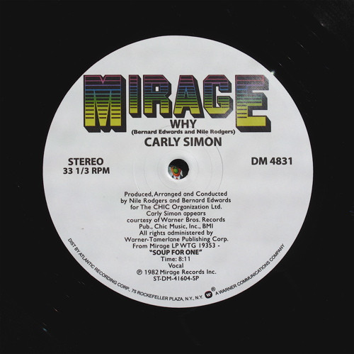 Carly Simon / Chic - Why | Mirage (DM 4831) - main