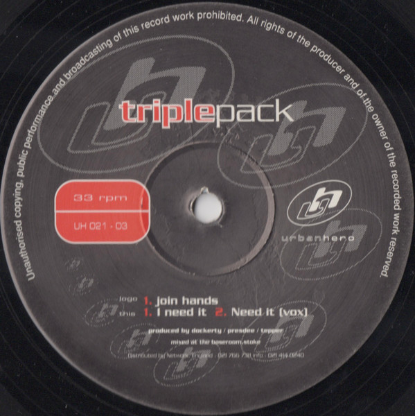 Triple Pack - Join Hands / I Need It | Urban Hero (UH 021 - 03)