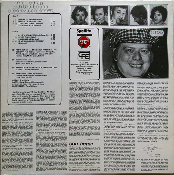 Red Rodney With The Be-Bop Preservation Society - Red Rodney With The Bebop Preservation Society | Spotlite Records (JS-012) - 2 Red Rodney With The Be-Bop Preservation Society - Red Rodney With The Bebop Preservation Society | Spotlite Records (JS-012) - 2