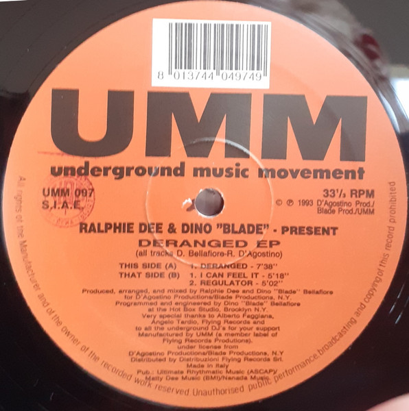 Ralphie Dee & Dino Blade - Deranged EP | UMM (UMM 097) - main