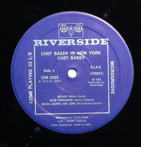 Chet Baker - In New York | Riverside Records (12-281) - 4