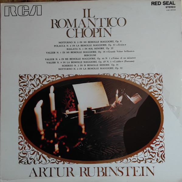 Arthur Rubinstein - Il Romantico Chopin | RCA Red Seal (LSC 20103) - main Arthur Rubinstein - Il Romantico Chopin | RCA Red Seal (LSC 20103) - main