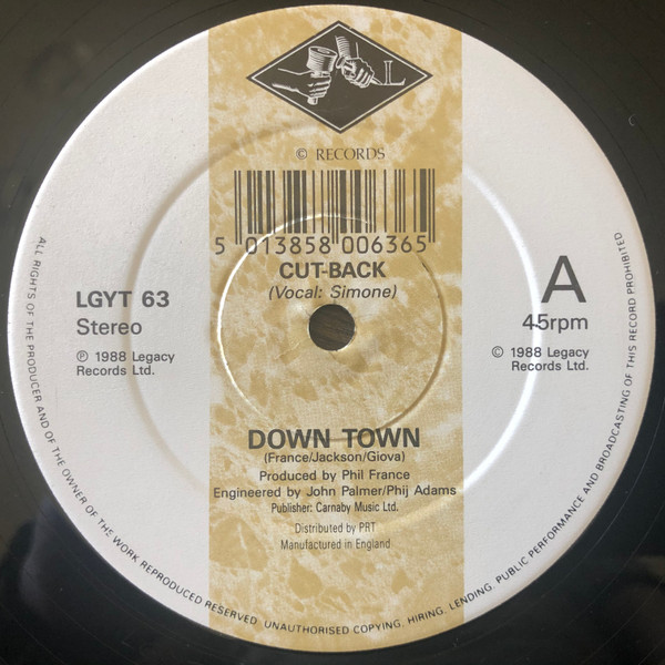 Cut-Back - Down Town | Legacy Records (LGYT 63)