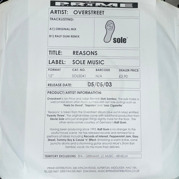 Over Street - Reasons | Sole Music (SOLE 041)