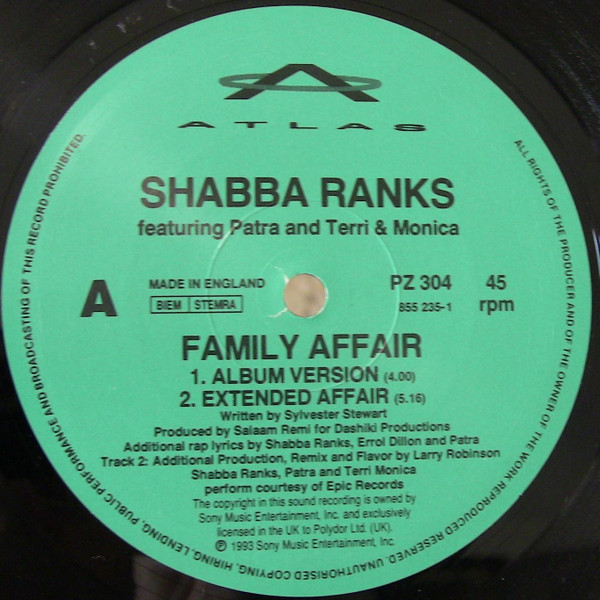 Shabba Ranks Featuring Patra & Terri & Monica - Family Affair | Atlas (PZ 304) - 3