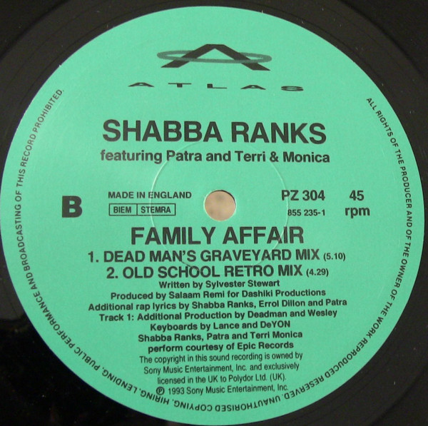 Shabba Ranks Featuring Patra & Terri & Monica - Family Affair | Atlas (PZ 304) - 4