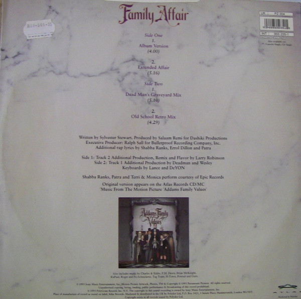 Shabba Ranks Featuring Patra & Terri & Monica - Family Affair | Atlas (PZ 304) - 2