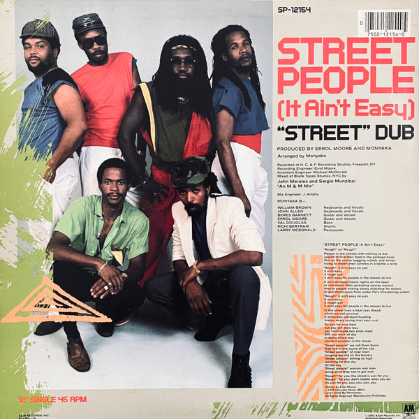 Monyaka - Street People (It Ain't Easy) | A&M Records (SP-12154)