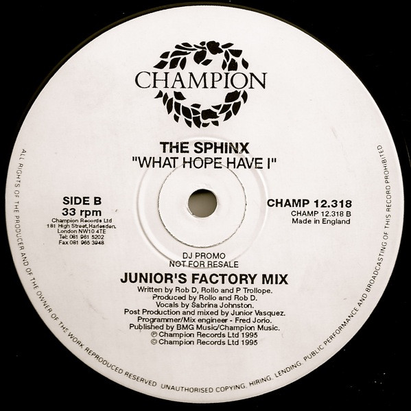 Sphinx - What Hope Have I | Champion (CHAMP 12.318) - 2