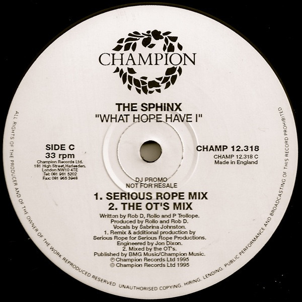 Sphinx - What Hope Have I | Champion (CHAMP 12.318) - 3