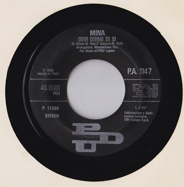 Mina - Devi Dirmi Di Si | PDU (P.A. 1147) - 3
