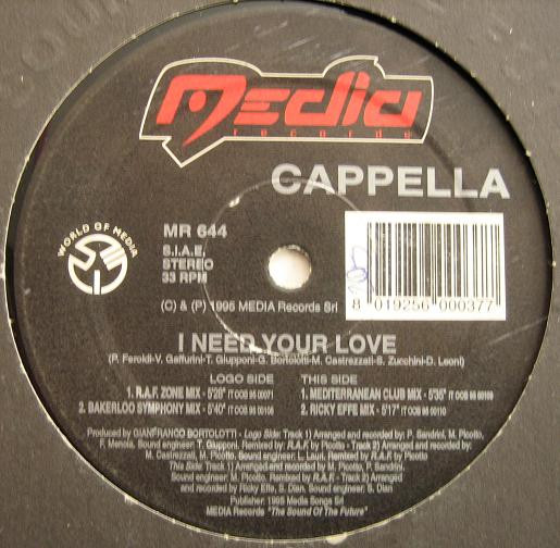 Cappella - I Need Your Love | Media Records (MR 644) - main