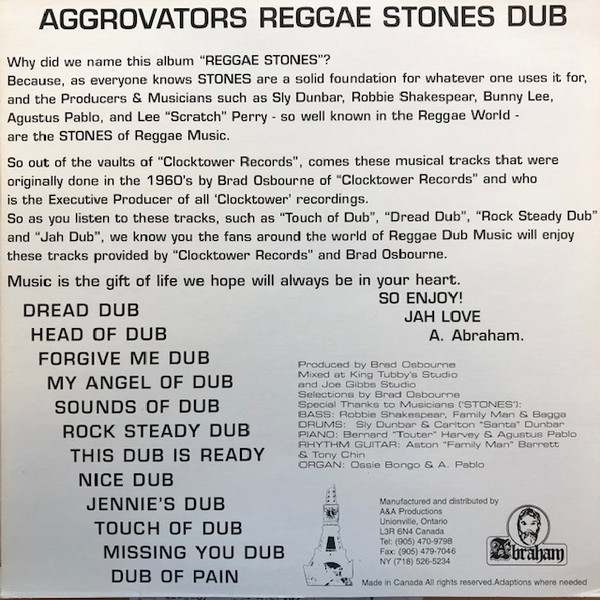 The Aggrovators - Reggae Stones Dub | Abraham (AALP 111) - 2