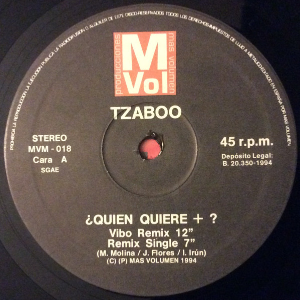Tzaboo - ¿Quien Quiere + ? | Producciones Más Volumen (MVM 018) - 3