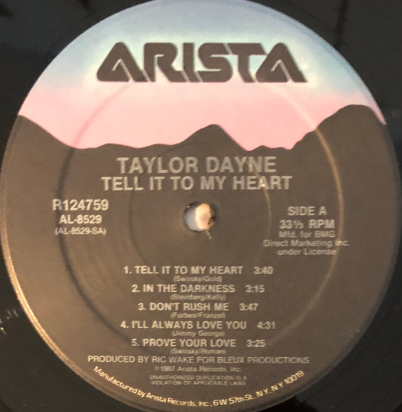 Taylor Dayne - Tell It To My Heart | Arista (AL-8529) - 4 Taylor Dayne - Tell It To My Heart | Arista (AL-8529) - 4