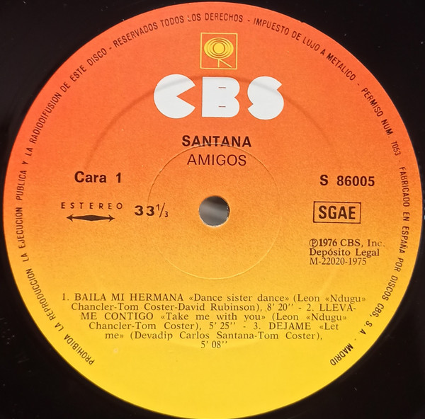 Santana - Amigos | CBS (S 86005) - 3